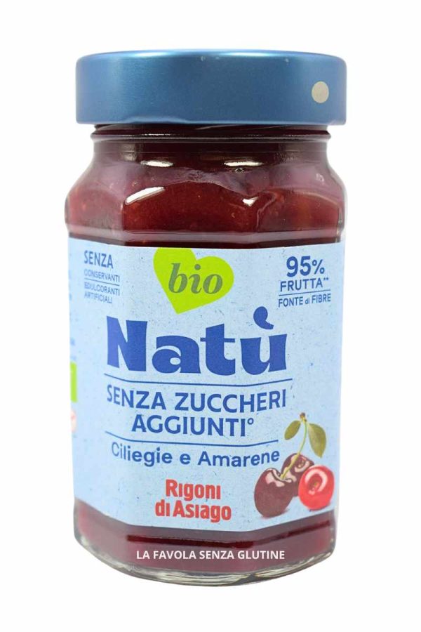 Preparazione natù bio gusto ciliegie e amarene senza zuccheri aggiunti vegan gr 240 Rigoni di Asiago