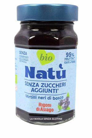 Preparazione natù bio gusto mirtilli neri di bosco senza zuccheri aggiunti vegan gr 240 Rigoni di Asiago