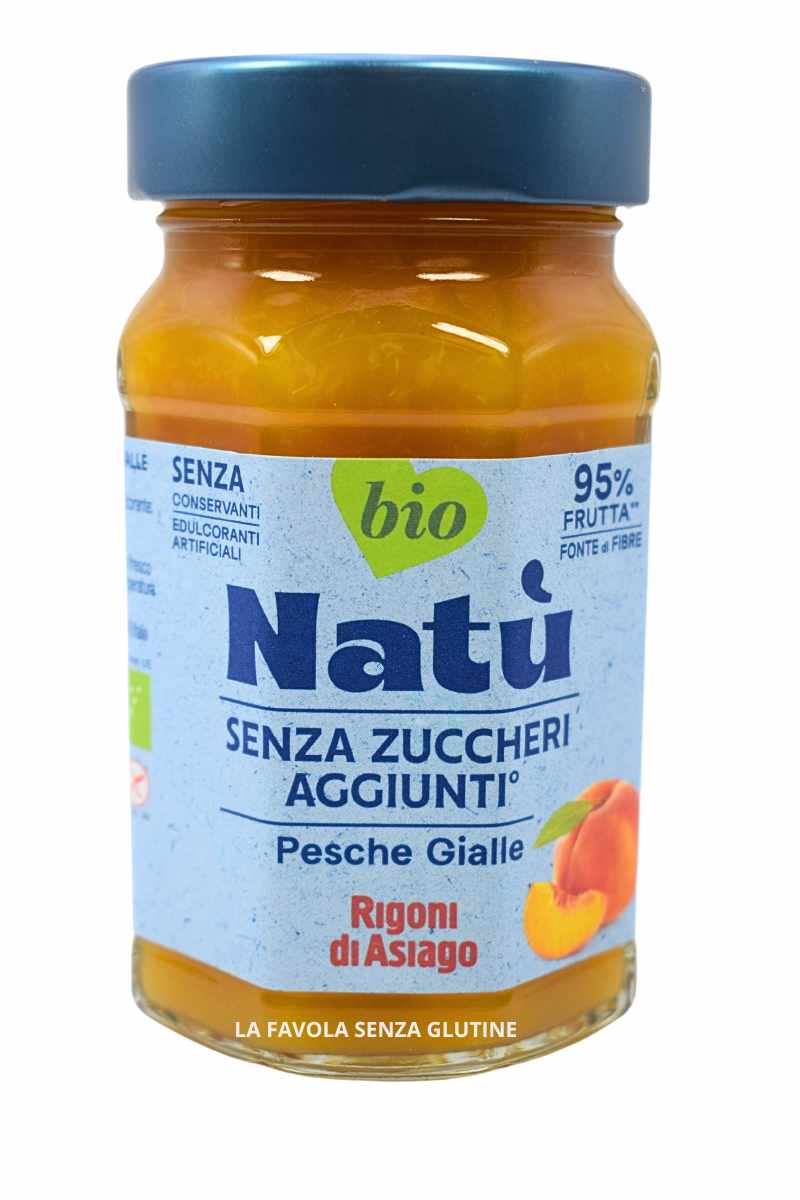 Preparazione Natù bio gusto pesche gialle senza zuccheri aggiunti vegan gr 240 Rigoni di Asiago