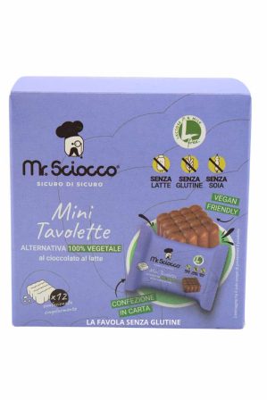 Mini Tavolette ALTERNATIVA 100% VEGETALE al cioccolato al latte vegan gr 132 Mr. Sciocco