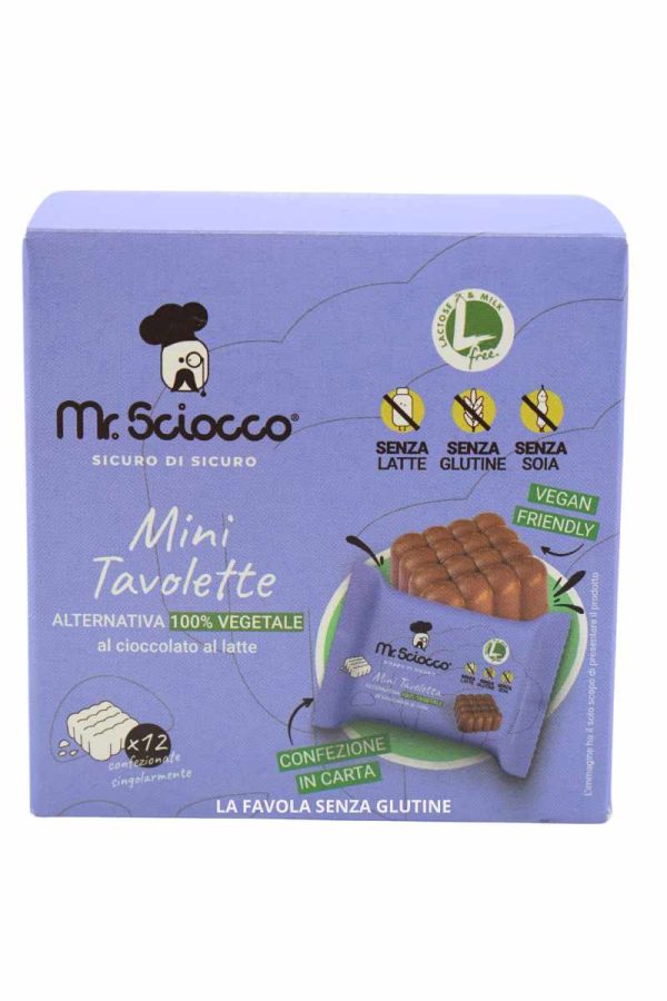 Mini Tavolette ALTERNATIVA 100% VEGETALE al cioccolato al latte vegan gr 132 Mr. Sciocco