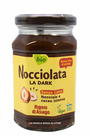Nocciolata la dark bio vegana alle nocciole e cacao intenso gr 250 Rigoni di Asiago