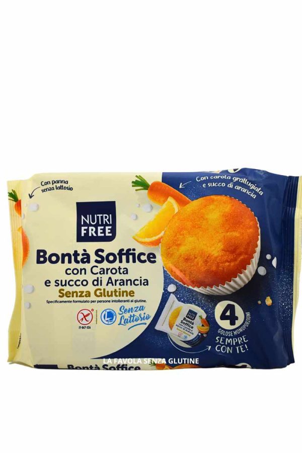Bontà soffice con carota e succo di arancia senza lattosio 140 gr Nutrifree