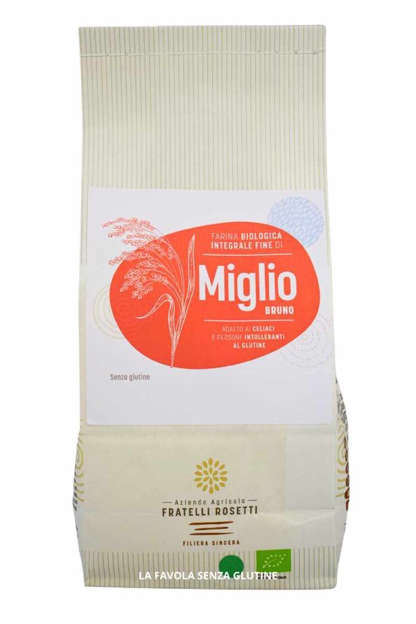 Farina integrale fine di miglio bruno BIO gr 500 Fratelli Rosetti