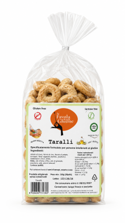 Taralli all'olio di oliva senza lattosio gr 150 La Favola Senza Glutine