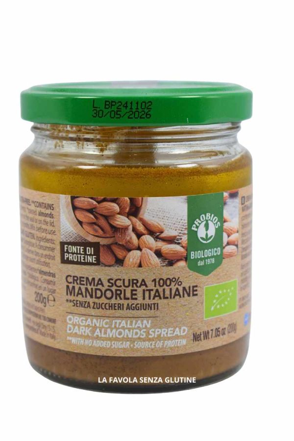 Crema scura BIO di mandorle senza zuccheri aggiunti gr 200 Probios