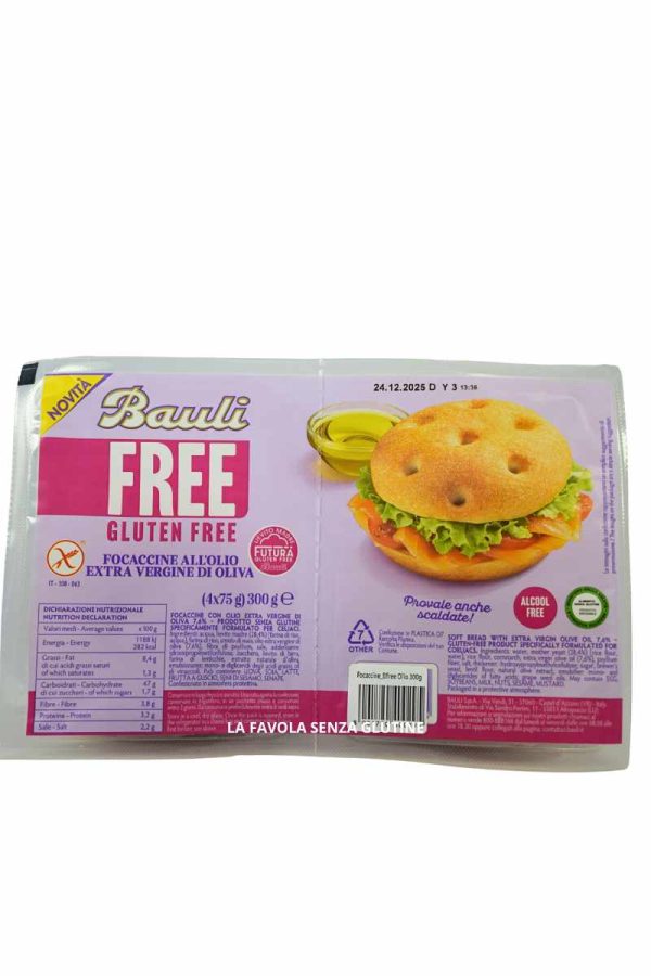Focaccine all'olio extravergine di oliva con lievito madre gr 75x4 Bauli