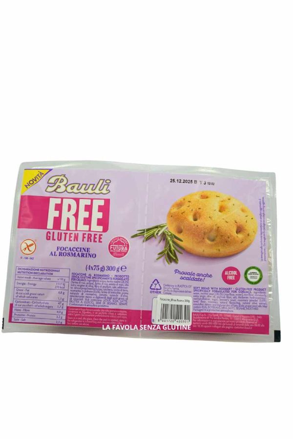 Focaccine al rosmarino con lievito madre gr 75x4 Bauli