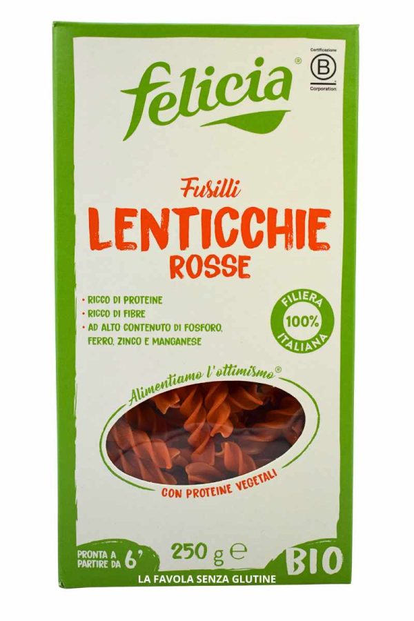 Fusilli lenticchie rosse gr 250 Felicia