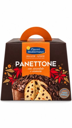 Panettone con cioccolato e arancia senza lattosio gr 650 Piaceri Mediterranei