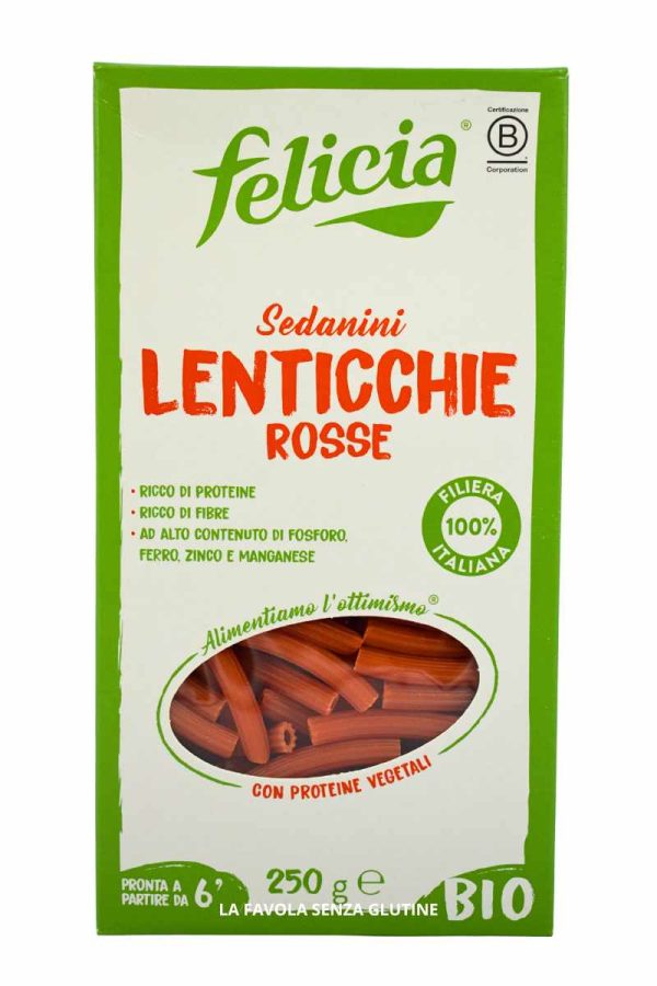Sedanini alle lenticchie rosse gr 250 Felicia
