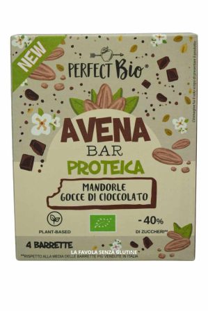 Barrette avena bar gusto mandorle e gocce di cioccolato 4x35gr Perfect Bio