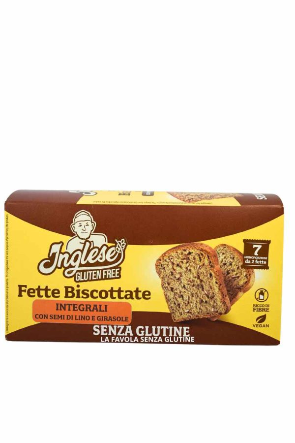 Fette biscottate integrali con semi di lino e girasole VEGAN gr 200 Inglese