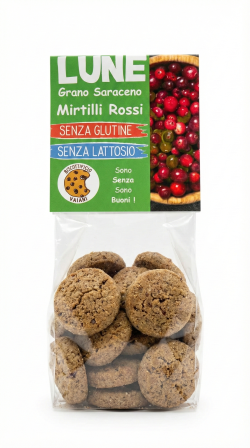 Lune grano saraceno e mirtilli rossi VEGAN gr 200 Biscottificio Vaiani