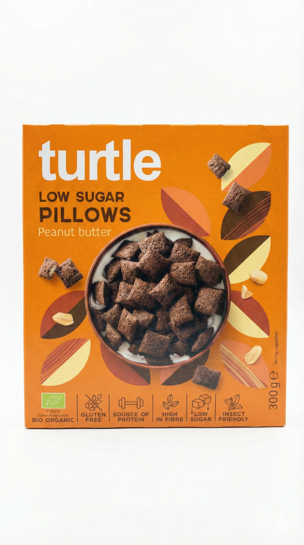 Pillows al burro d'arachidi a basso contenuto di zuccheri BIO gr 300 Turtle