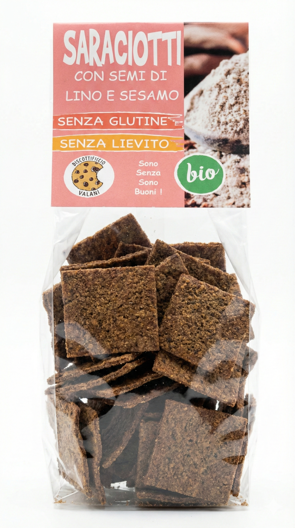 Saraciotti con semi di lino e sesamo VEGAN BIO gr 200 Biscottificio Vaiani