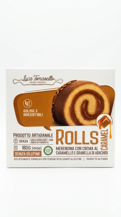 Rolls con caramello e granella di arachidi gr 45x4 Luca Tomasello