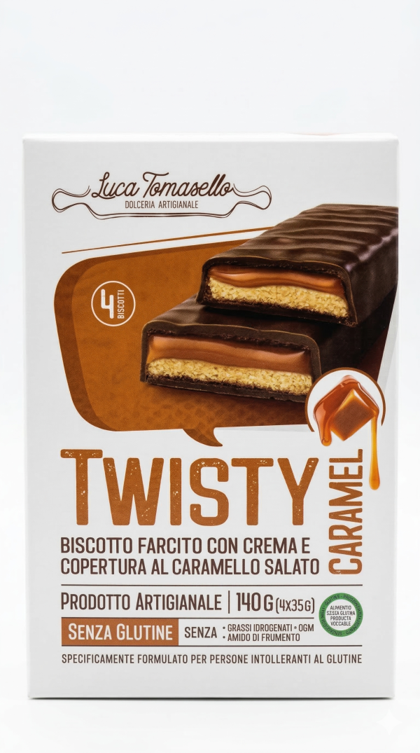 Twisty farcito con crema e copertura di caramello salato gr 35x4 Luca Tomasello