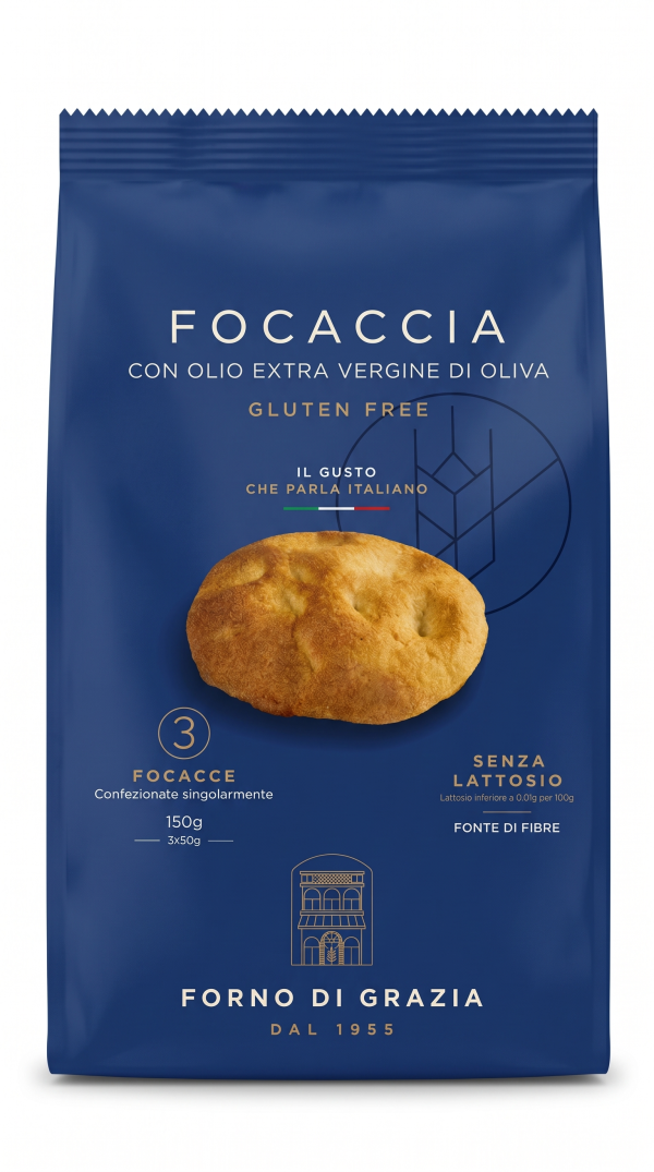 Focaccia senza lattosio gr 50x3 Forno di Grazia