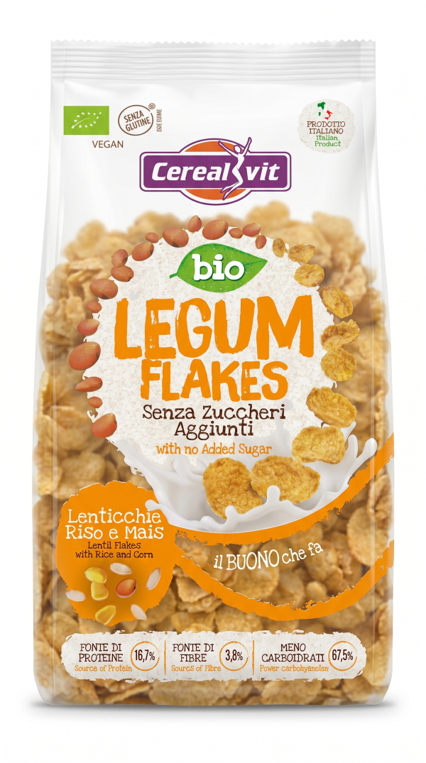 Legum flakes lenticchie riso e mais VEGAN BIO senza zuccheri aggiunti gr 200 Cerealvit