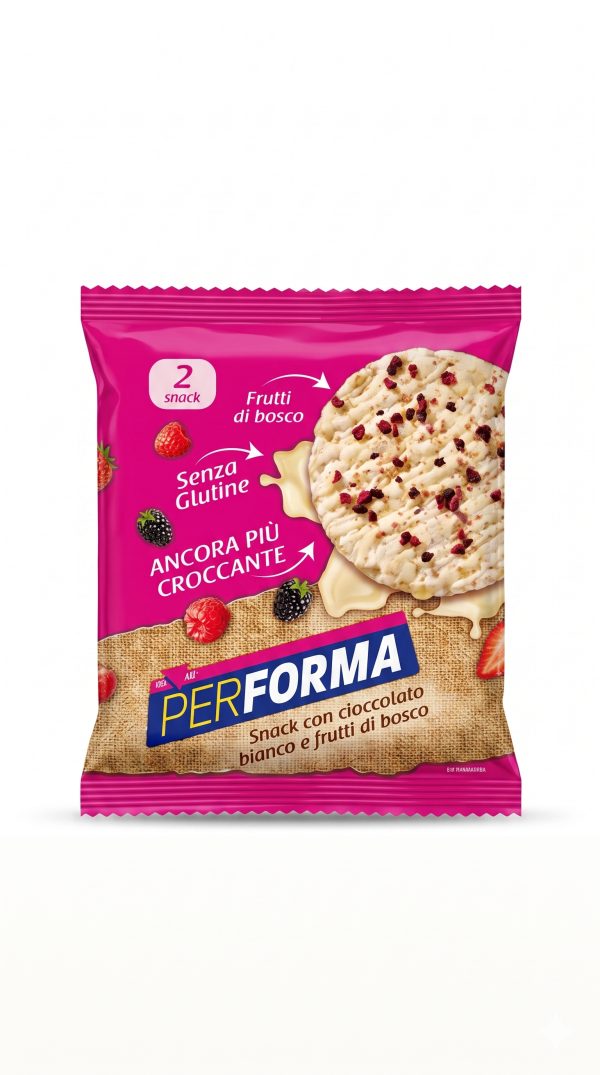 Snack con cioccolato bianco e frutti di bosco gr 33 Performa