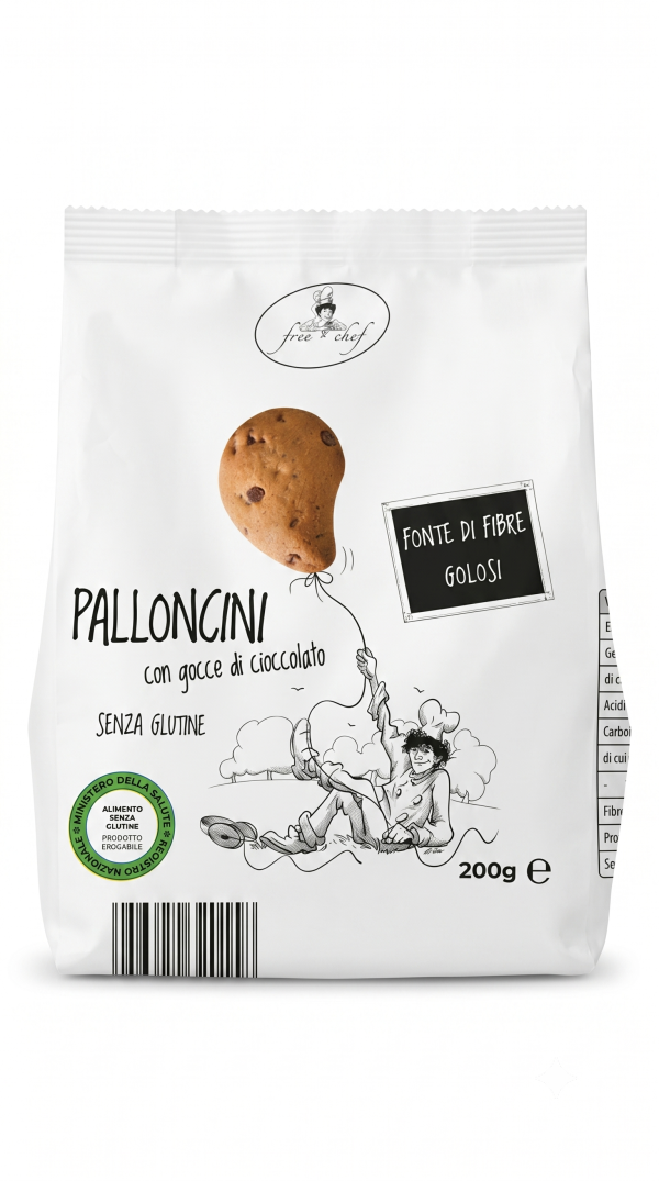 Biscotti palloncini con gocce di cioccolato gr 250 Free chef