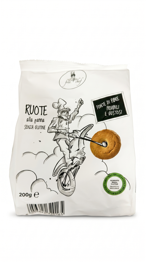 Biscotti ruote alla panna gr 200 Free chef
