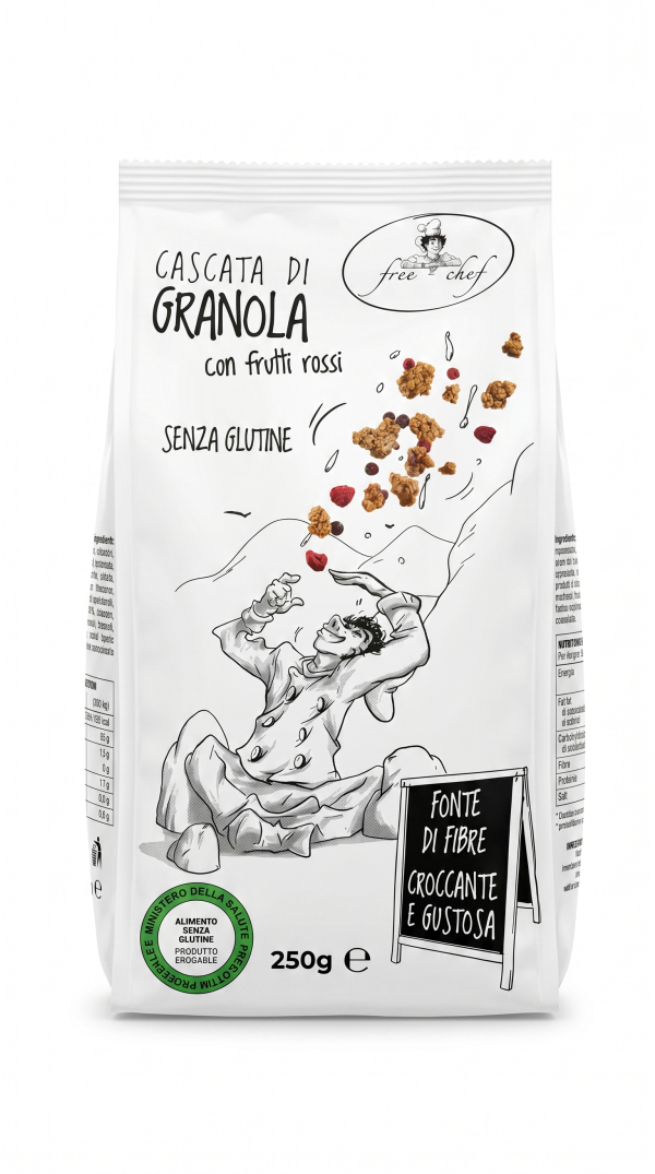Cascata di granola con frutti rossi gr 250 Free chef
