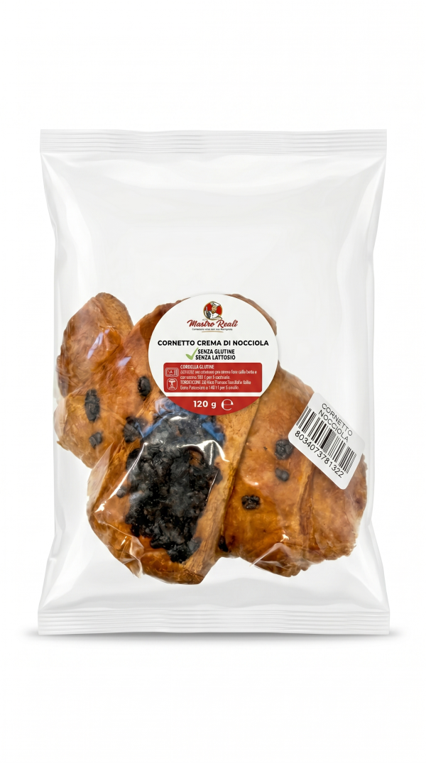Cornetto crema di nocciola senza lattosio gr 120 Mastro Raciti