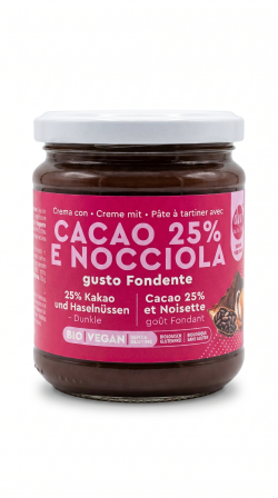 Crema cacao 25% e nocciola gusto fondente BIO VEGAN gr 300 Dea nocciola