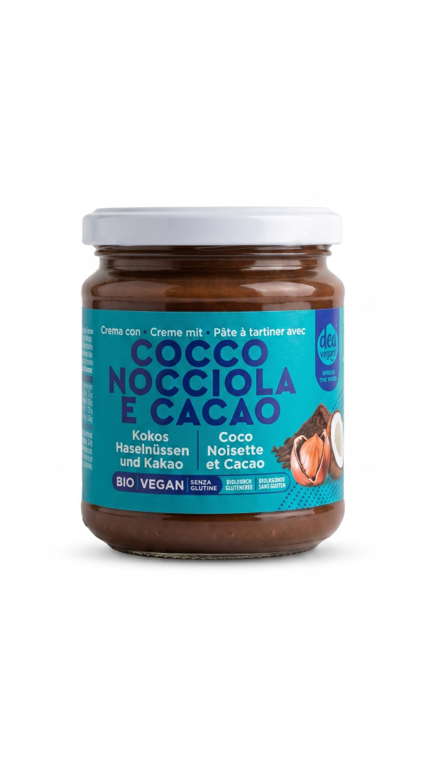 Crema con cocco, nocciola e cacao BIO VEGAN gr 300 Dea nocciola