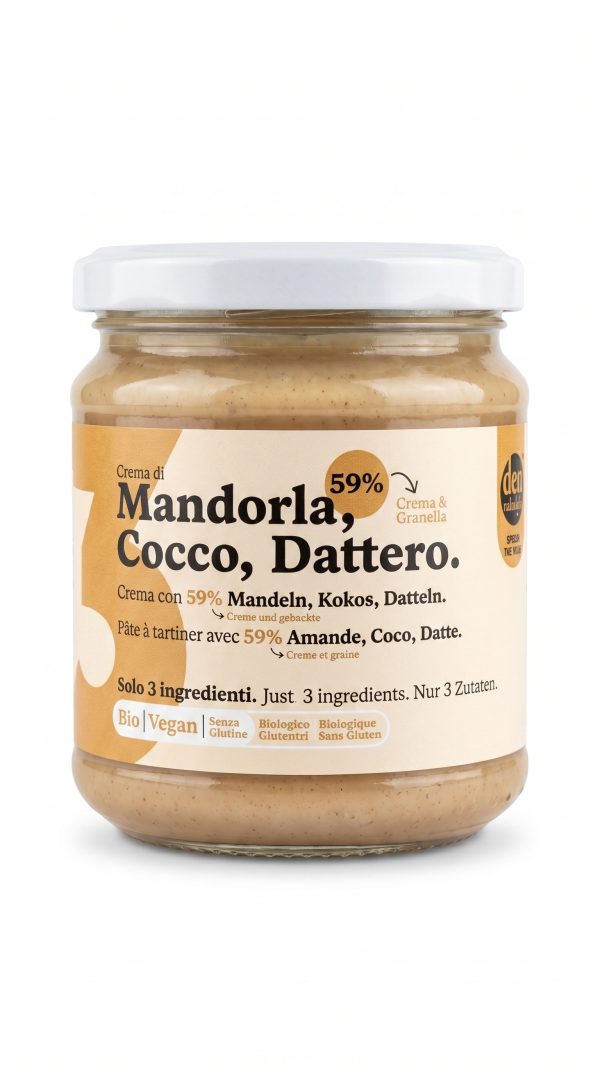 Crema di mandorla, cocco e dattero BIO VEGAN gr 250 Dea nocciola