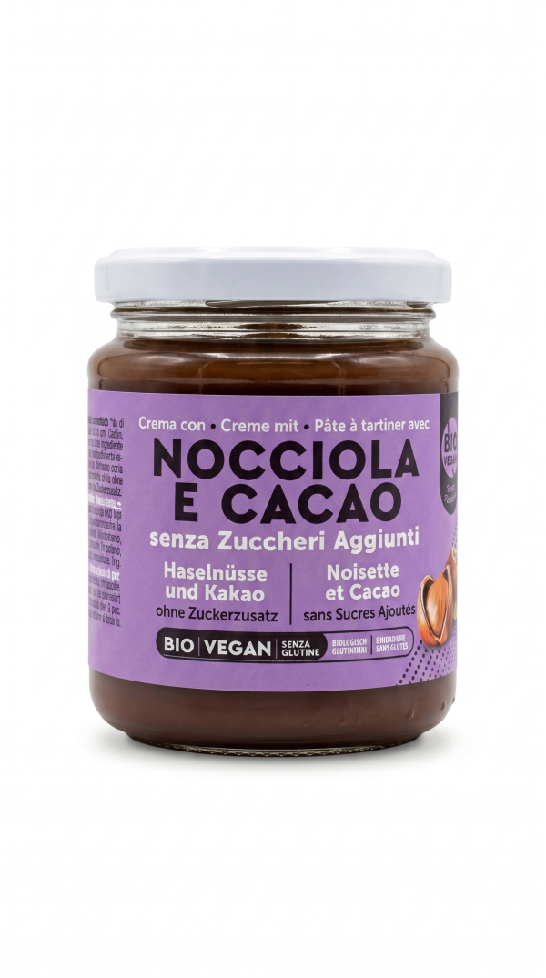 Crema nocciola e cacao senza zuccheri aggiunti BIO VEGAN gr 300 Dea nocciola