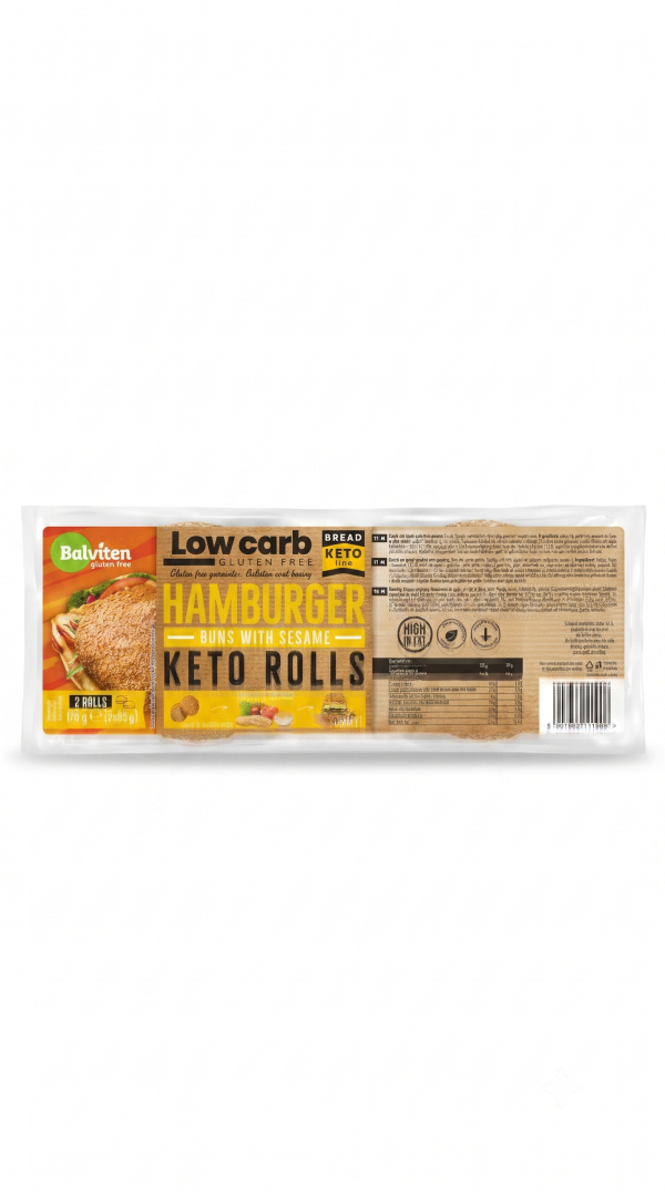 Panini d'hamburger con semi di sesamo KETO gr 85x2 Balviten