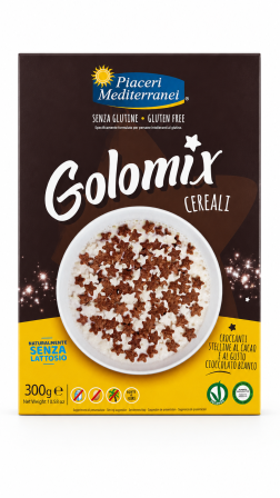 Golomix cereali stelline al cacao e cioccolato bianco VEGAN gr 300 Piaceri mediterranei