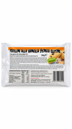 Frollini alla vaniglia con gocce di cioccolato senza zuccheri gr 30 SoKeto