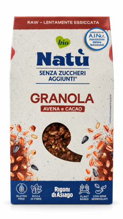 Granola avena e cacao senza zuccheri aggiunti BIO gr 250 Natù Rigoni di Asiago