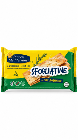 Sfogliatine con sale e rosmarino senza lattosio gr 120 Piaceri Mediterranei