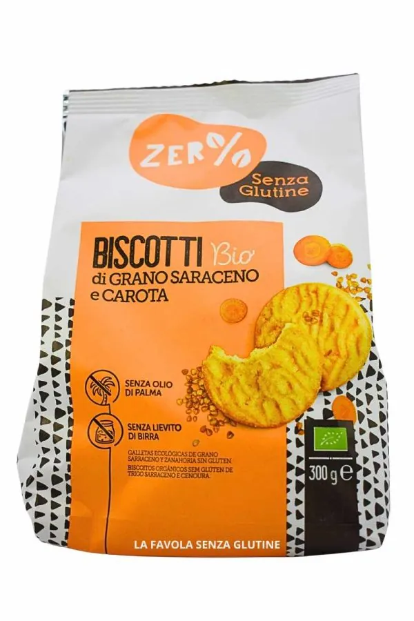 Biscotti bio al grano saraceno e carota gr 300 Fior di Loto