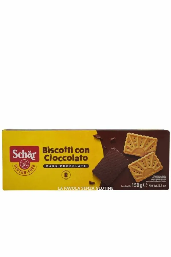 Biscotti con cioccolato fondente gr 150 Schar